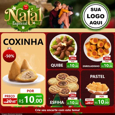 Modelo de Rede Social para Feed Facebook com o tema Natal Especial para Salgadaria