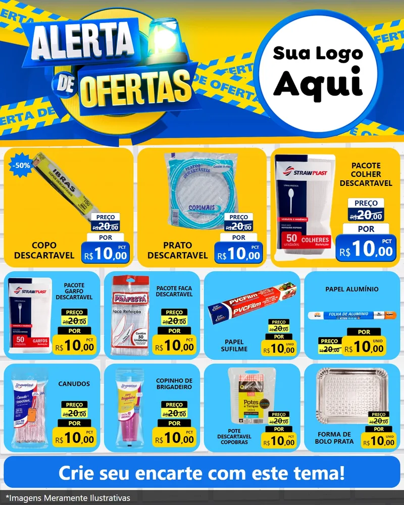 Modelo de Rede Social para Feed Instagram com o tema Alerta de Ofertas para Embalagens