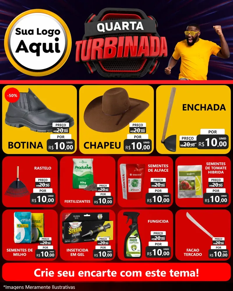 Modelo de Rede Social para Feed Instagram com o tema Quarta Turbinada para Agropecuária