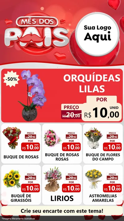 Modelo de Rede Social para Stories com o tema Mês dos Pais para Floricultura e jardim