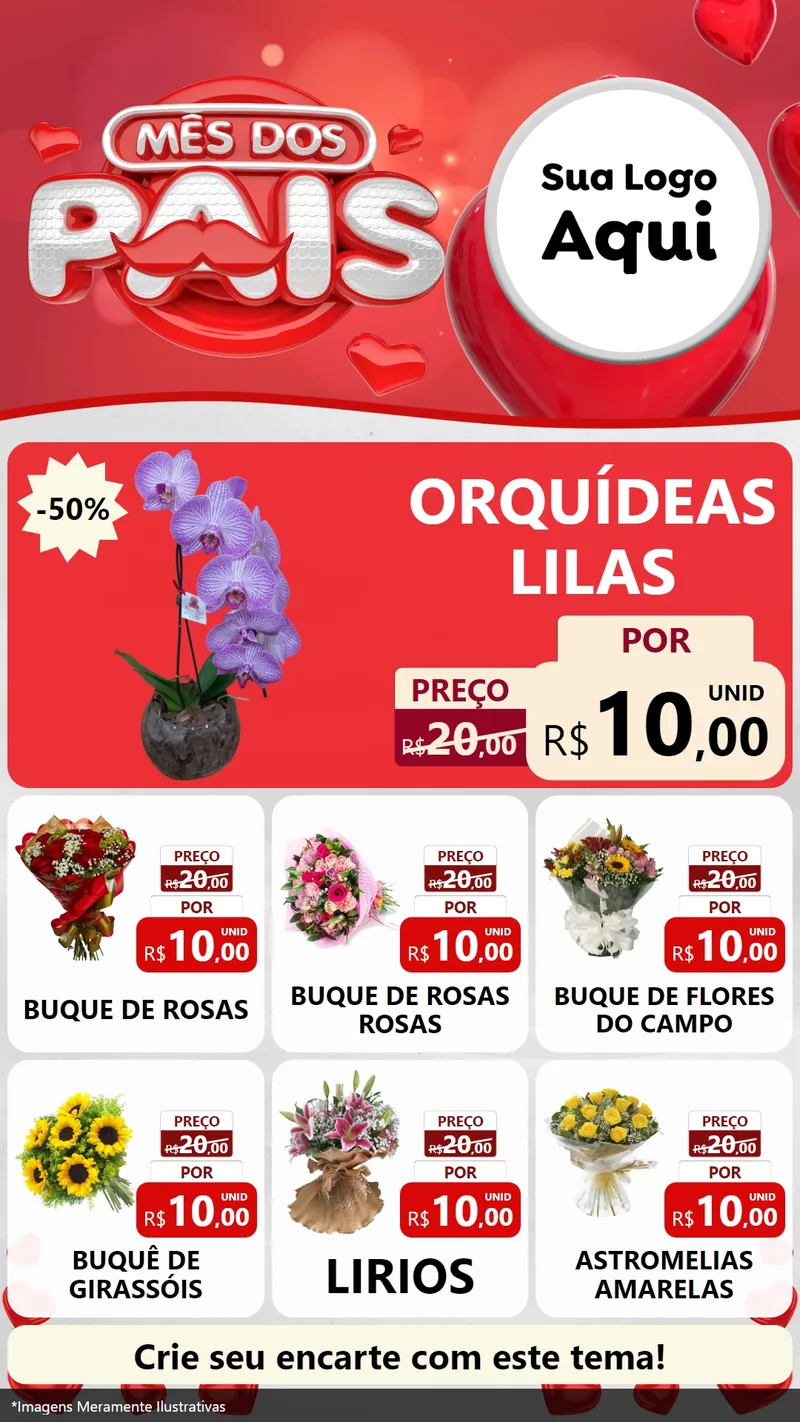 Modelo de Rede Social para Stories com o tema Mês dos Pais para Floricultura e jardim