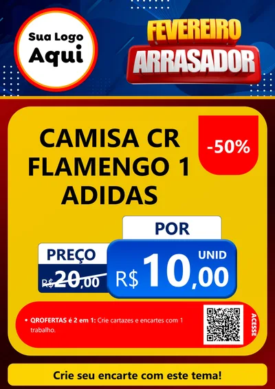Modelo de Cartaz para Cartaz A4 Vertical com o tema Fevereiro Arrasador para Roupas e acessórios