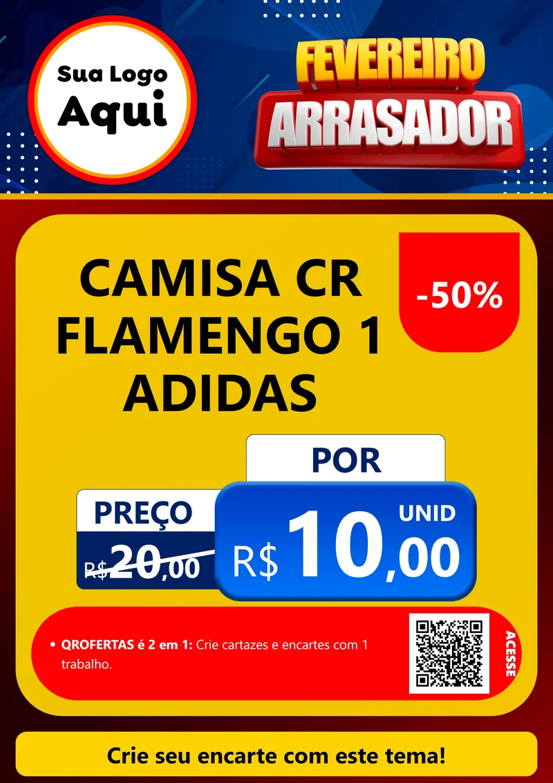 Modelo de Cartaz para Cartaz A4 Vertical com o tema Fevereiro Arrasador para Roupas e acessórios