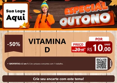 Modelo de Cartaz para Cartaz A4 Horizontal com o tema Especial Outono para Farmácia
