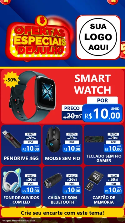 Modelo de Rede Social para Stories com o tema Ofertas Especiais de Julho para Informática