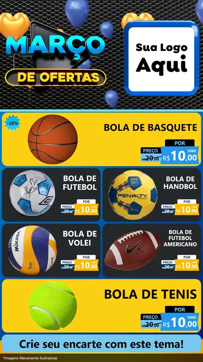 Modelo de TV para TV Vertical com o tema Março de Ofertas para Artigos Esportivos