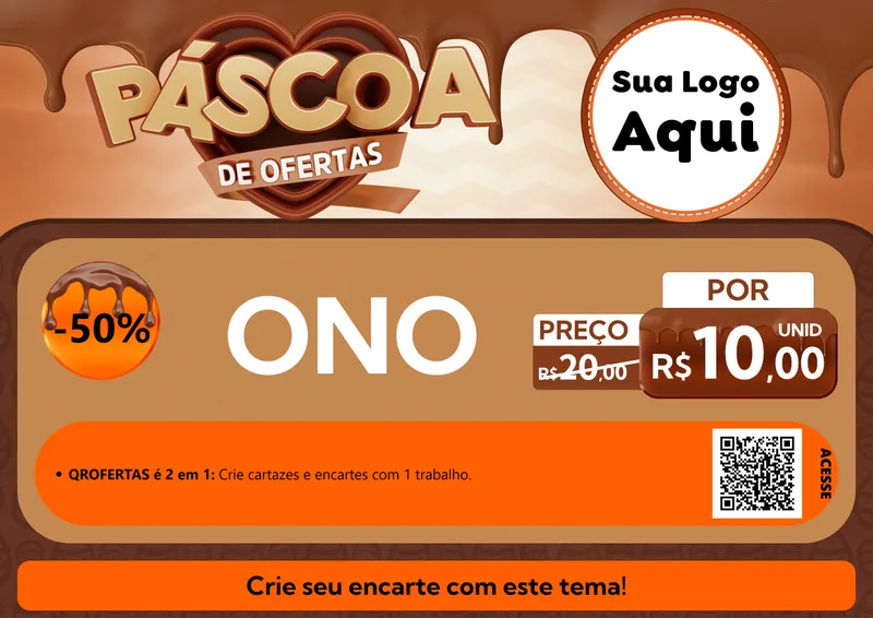 Modelo de Cartaz para Cartaz A4 Horizontal com o tema Páscoa de Ofertas para Óticas