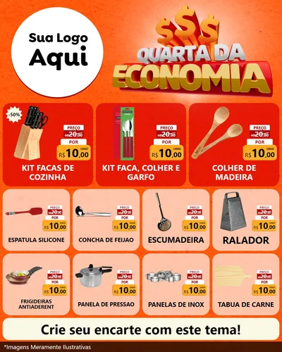 Modelo de Rede Social para Feed Instagram com o tema Quarta da Economia para Utilidades Domésticas