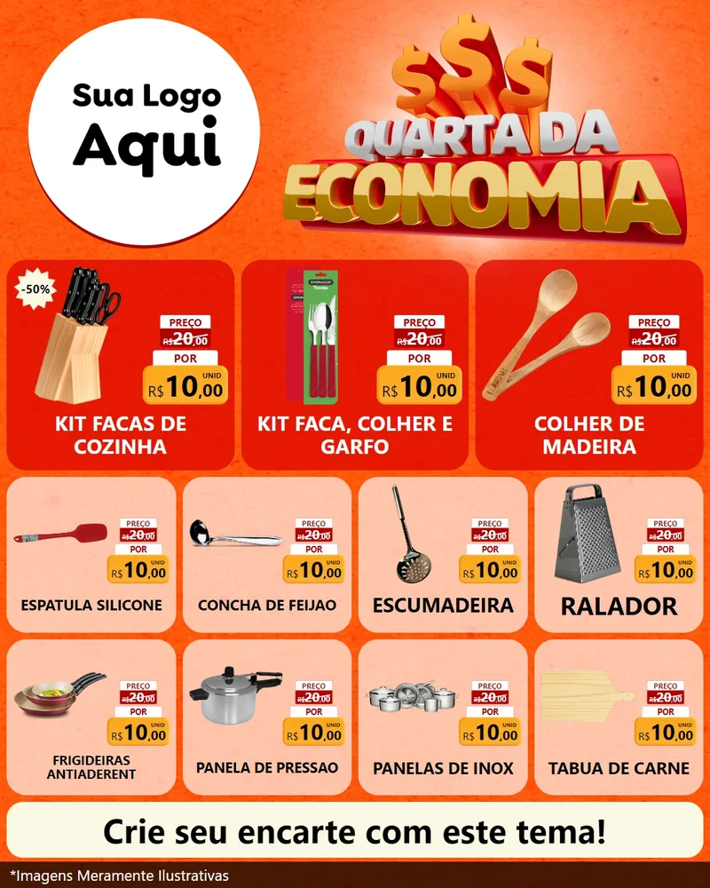 Modelo de Rede Social para Feed Instagram com o tema Quarta da Economia para Utilidades Domésticas