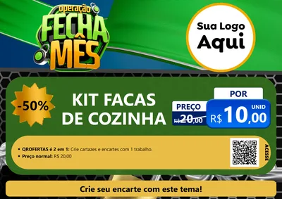 Modelo de Cartaz para Cartaz A4 Horizontal com o tema Operação Fecha Mês para Utilidades Domésticas