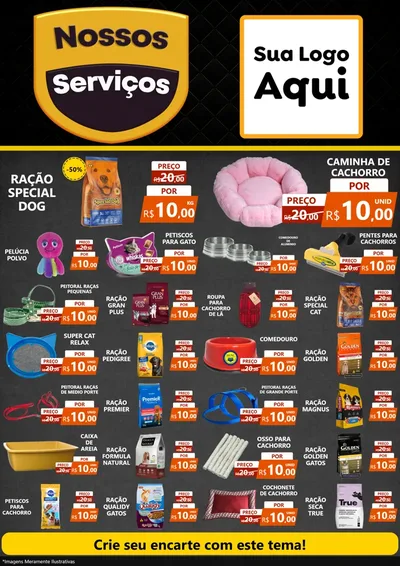 Modelo de Encarte para Encarte A4 Vertical com o tema Nossos Serviços para Pet Shop