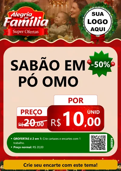 Modelo de Cartaz para Cartaz A4 Vertical com o tema Alegria Em Família - Super Ofertas para Produtos de Limpeza
