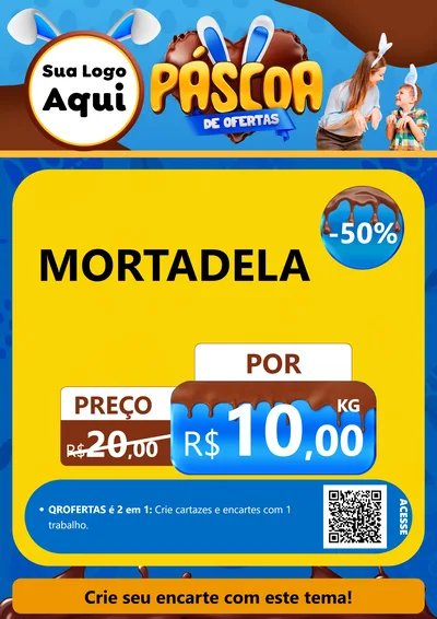 Modelo de Cartaz para Cartaz A4 Vertical com o tema Páscoa de Ofertas para Frios e Laticínios