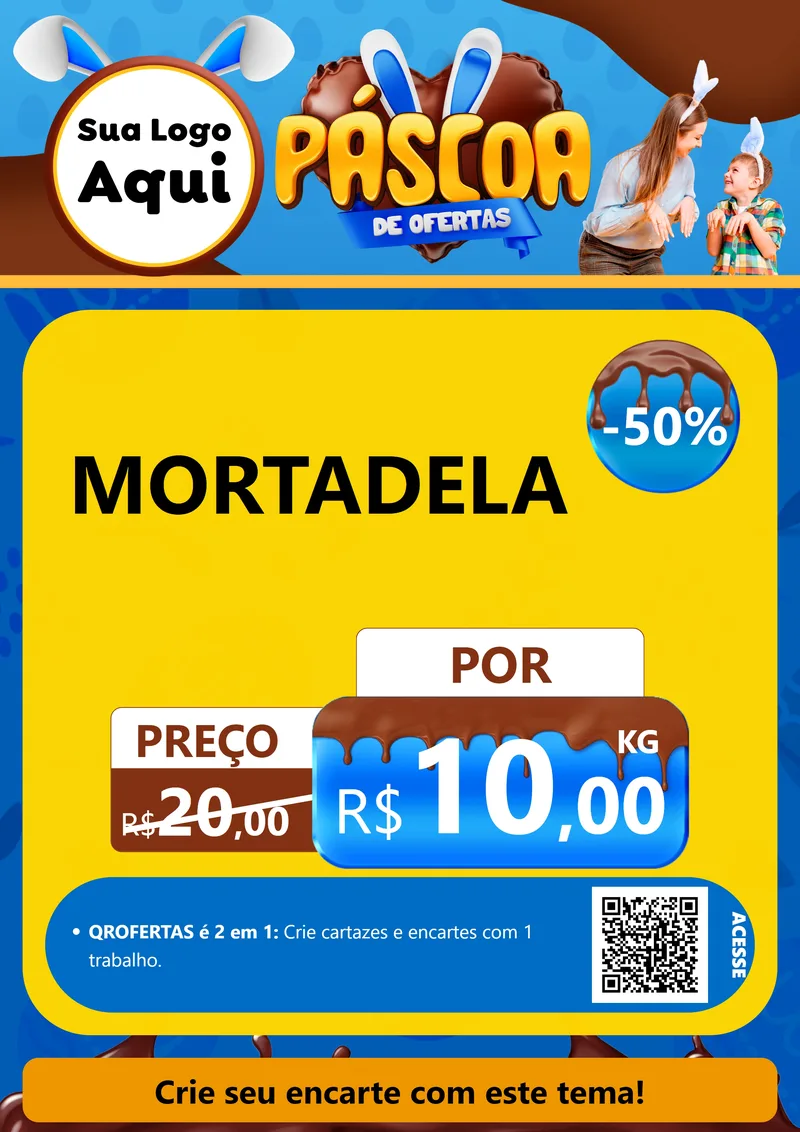 Modelo de Cartaz para Cartaz A4 Vertical com o tema Páscoa de Ofertas para Frios e Laticínios