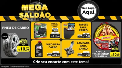 Modelo de TV para TV Horizontal com o tema Mega Saldão para Auto peças