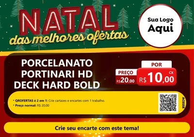 Modelo de Cartaz para Cartaz A4 Horizontal com o tema Natal das Melhores Ofertas para Pisos e revestimentos
