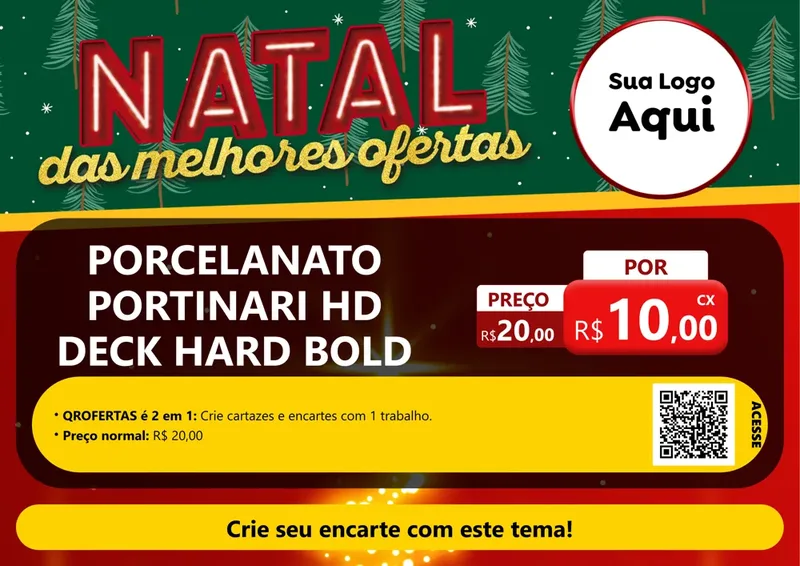 Modelo de Cartaz para Cartaz A4 Horizontal com o tema Natal das Melhores Ofertas para Pisos e revestimentos