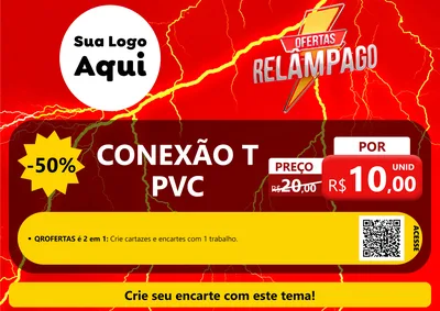 Modelo de Cartaz para Cartaz A4 Horizontal com o tema Ofertas Relâmpago para Tubos e conexões