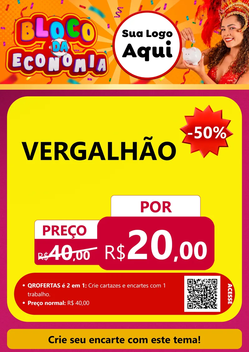 Modelo de Cartaz para Cartaz A4 Vertical com o tema Bloco da Economia para Ferragens