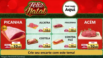 Modelo de TV para TV Horizontal com o tema Feliz Natal para Açougue