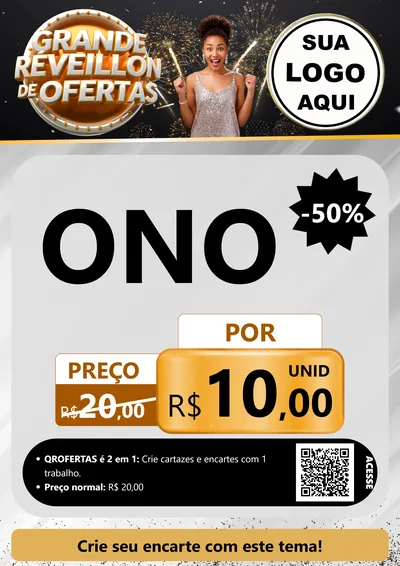 Modelo de Cartaz para Cartaz A4 Vertical com o tema Grande Réveillon de Ofertas para Óticas