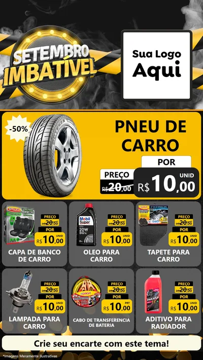 Modelo de Rede Social para Stories com o tema Setembro Imbatível para Auto peças