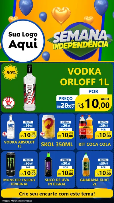Modelo de Rede Social para Stories com o tema Semana da Independência para Distribuidora de bebidas