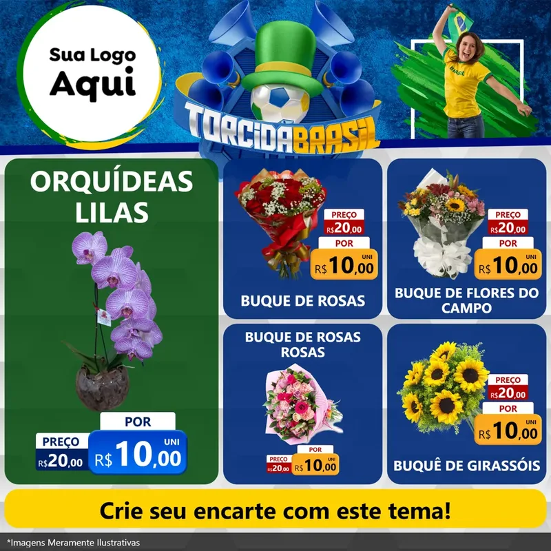 Modelo de Rede Social para Feed Facebook com o tema Torcida Brasil - Copa para Floricultura e jardim