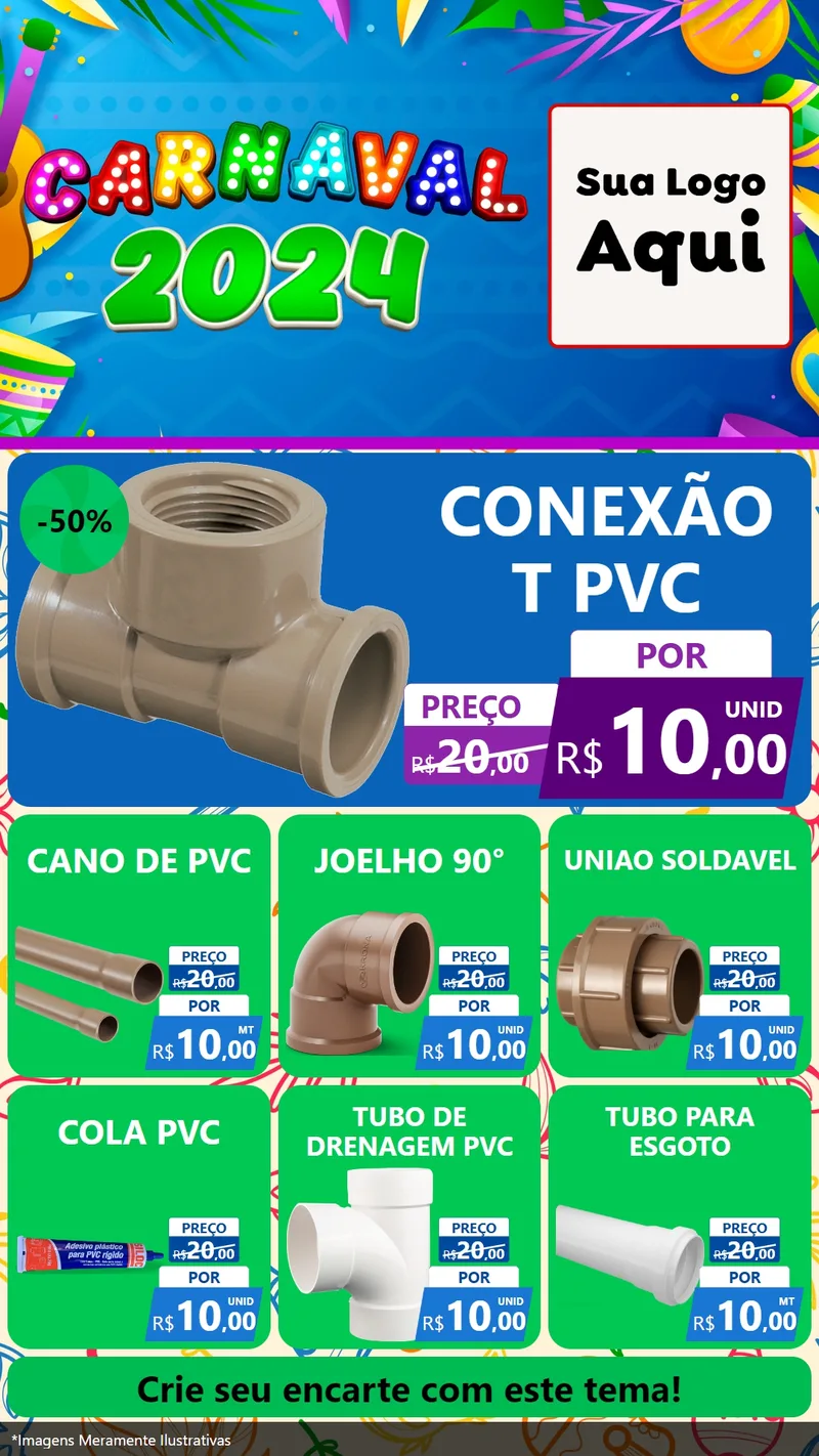 Modelo de Rede Social para Stories com o tema Carnaval 2027 para Tubos e conexões
