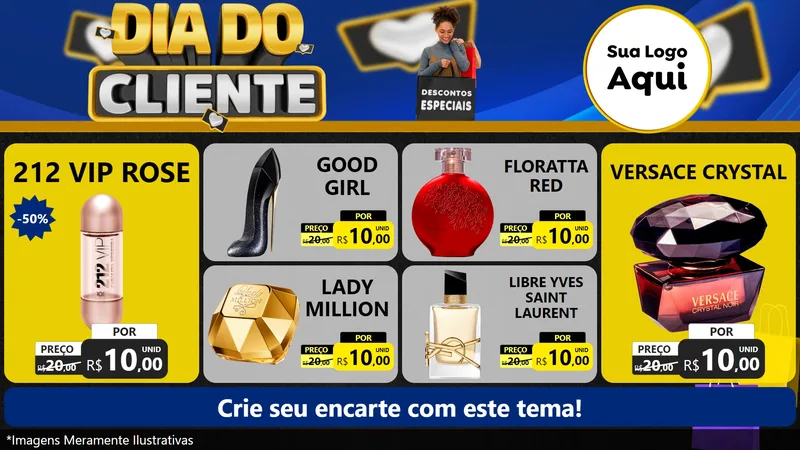 Modelo de TV para TV Horizontal com o tema Dia Do Cliente para Perfumes