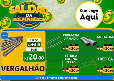 Modelo de Encarte para Encarte A4 Horizontal com o tema Saldão da Indepêndencia para Ferragens