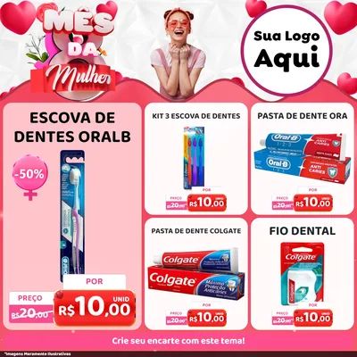 Modelo de Rede Social para Feed Facebook com o tema Mês da Mulher para Higiene Pessoal