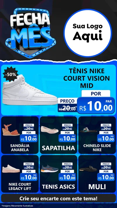Modelo de Rede Social para Stories com o tema Fecha Mês para Calçados