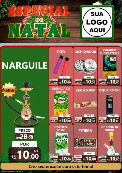 Modelo de Encarte para Encarte A4 Vertical com o tema Especial de Natal para Tabacaria
