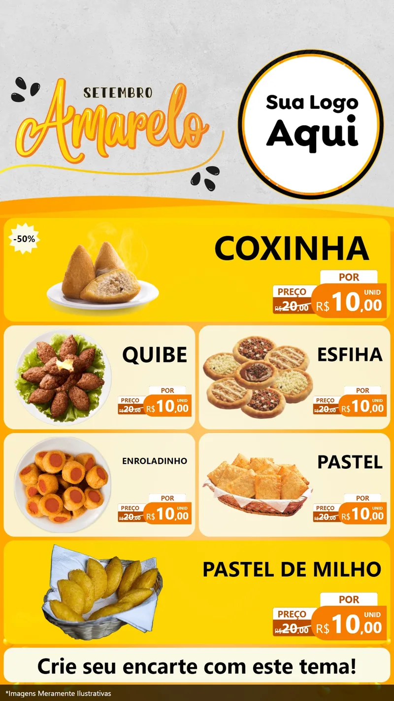 Modelo de TV para TV Vertical com o tema Setembro Amarelo para Salgadaria