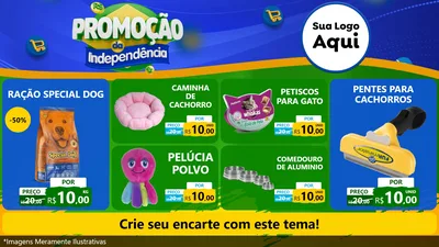 Modelo de TV para TV Horizontal com o tema Promoção da Independência para Pet Shop