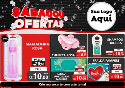 Modelo de Encarte para Encarte A4 Horizontal com o tema Sabadou de Ofertas para Bebês