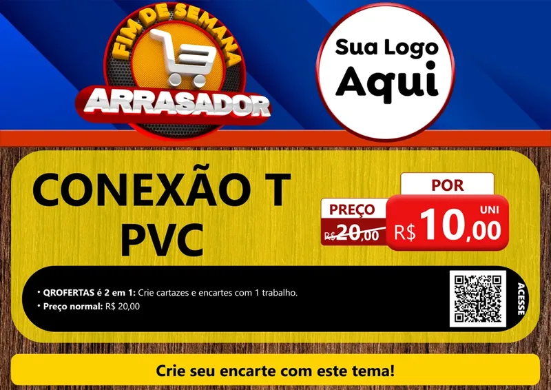 Modelo de Cartaz para Cartaz A4 Horizontal com o tema Fim De Semana Arrasador para Tubos e conexões