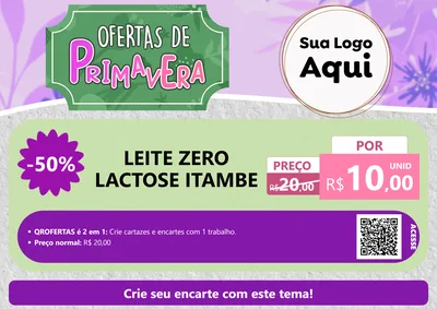 Modelo de Cartaz para Cartaz A4 Horizontal com o tema Ofertas de Primavera para Frios e Laticínios