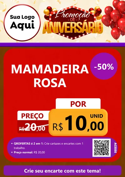 Modelo de Cartaz para Cartaz A4 Vertical com o tema Promoção de Aniversário para Bebês