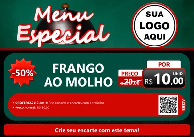 Modelo de Cartaz para Cartaz A4 Horizontal com o tema Menu Especial para Restaurante