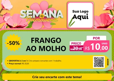 Modelo de Cartaz para Cartaz A4 Horizontal com o tema Semana da Primavera para Restaurante