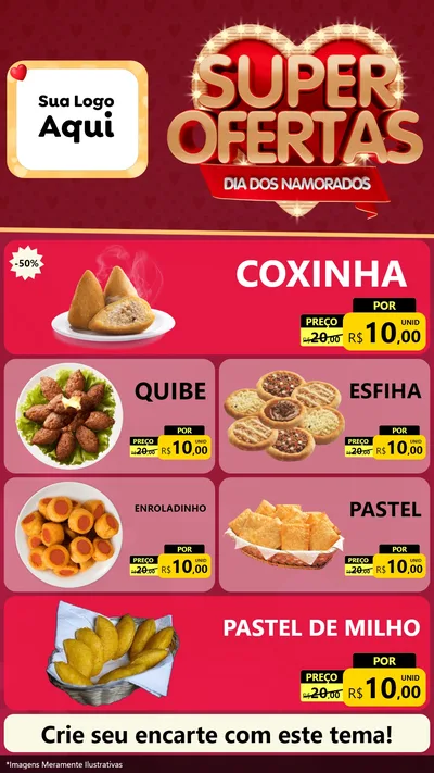 Modelo de TV para TV Vertical com o tema Dia dos Namorados para Salgadaria