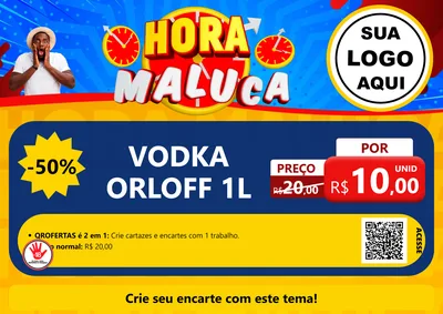 Modelo de Cartaz para Cartaz A4 Horizontal com o tema Hora Maluca para Distribuidora de bebidas