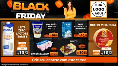 Modelo de TV para TV Horizontal com o tema Black Friday para Frios e Laticínios