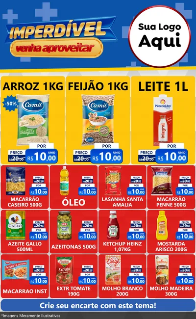 Modelo de Encarte para Encarte Grande com o tema Imperdível para Supermercado