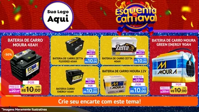 Modelo de TV para TV Horizontal com o tema Esquenta de Carnaval para Baterias Elétricas