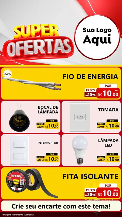 Modelo de TV para TV Vertical com o tema Super Ofertas para Materiais Elétricos