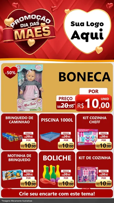 Modelo de Rede Social para Stories com o tema Promoção Dia das Mães para Brinquedos