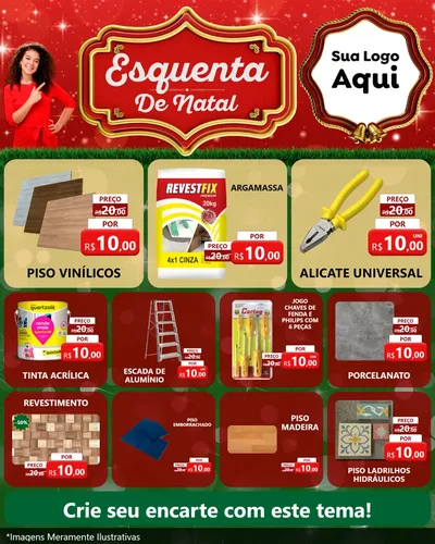Modelo de Rede Social para Feed Instagram com o tema Esquenta de Natal para Material para Construção